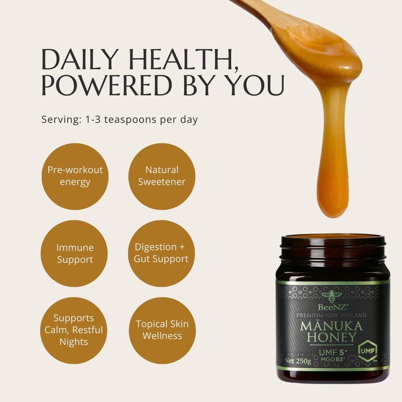 BeeNZ Premium Manuka Honey UMF 5+ 500g - Image 5